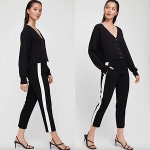Aritzia Babaton Conan Dress Pant Terado Cropped with Side Stripe Straight Leg 6